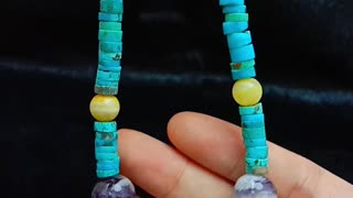 Rhodonite gemstone pendant and Natural turquoise sakura onyx necklace jewelry