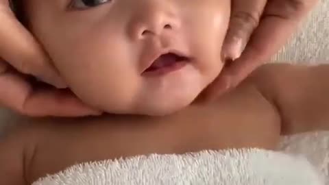 Baby having a massage