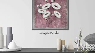 White Flowers | 3 | 40x40 cm. Acrylic Painting