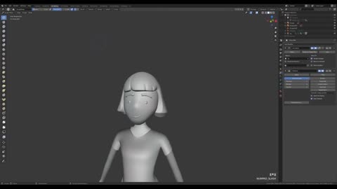 Let's model and render a 3D girl character with Blender! the fourth step.