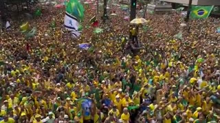 Brazilian patriot friends take to the streets in Brazil.