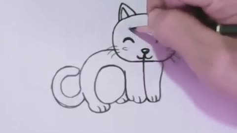 Very Easy! How to turn Words Cat Into a Cartoon Cat Wordtoons learning step by step for