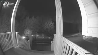 Doorbell Camera Catches Man Slipping on Icy Steps