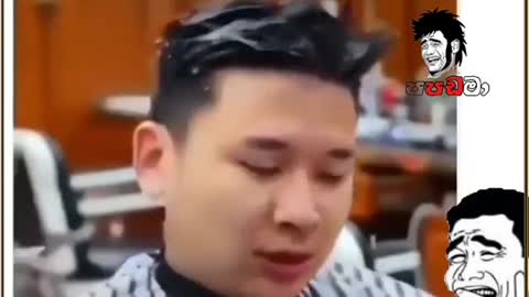 Funny hair cutting