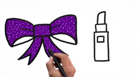 Glitter handbag coloring and drawing for Kids, Toddlers | Color toy art