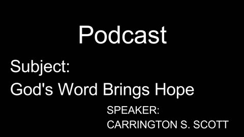 God's Word Brings Hope (Podcast)