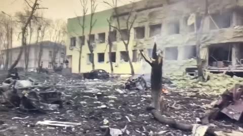 Children hospital in Mariupol,Ukraine bombed by the Russian forces 9 March 2022