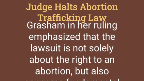 Judge Halts Abortion Trafficking Law