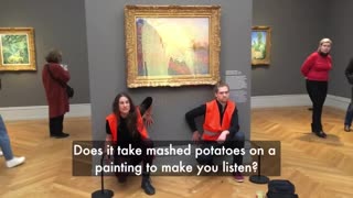 Climate activists throw ‘mashed potato’ over Monet painting in German museum