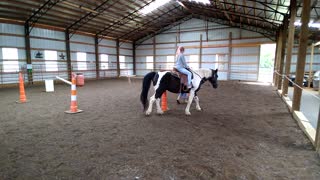 Mackie is learning to ride!