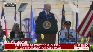 Biden advocates for funding the police.