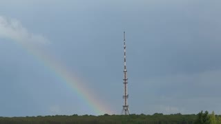 Beautiful rainbow near the tower.