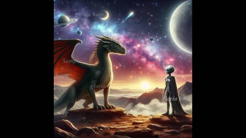 A Dragon and an Extraterrestrial on A Planet #1