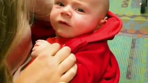 baby with hearing problem hearing for the first time