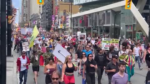 Canada, Toronto Record smashing crowd at Freedom Rally protesting Lockdown Guidelines