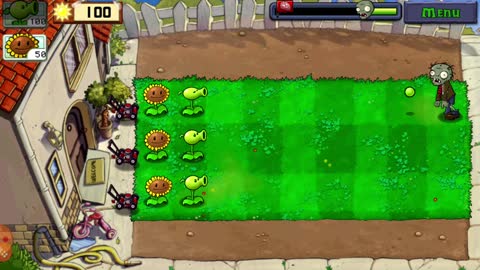 Plants vs. Zombies game level 1/2🧟‍♂️🧟‍♀️