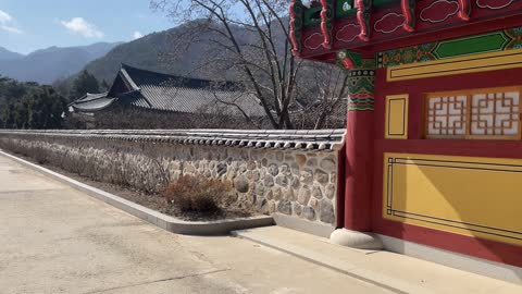 Buddhist temple in winter with beautiful scenery in Korea(6)