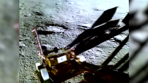 Watch India's rover roll onto the moon's surface