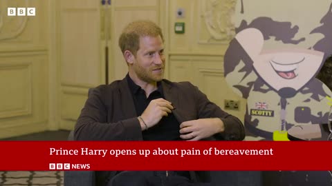Prince Harry opens up about pain of bereavement _ BBC News
