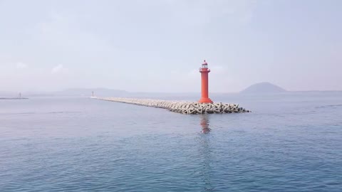 The red lighthouse from the sea