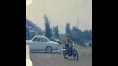 Riding a Greeves 250cc Motorcycle at home