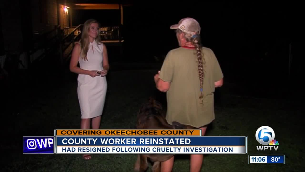 Former Okeechobee County Animal Control supervisor reinstated following cruelty investigation
