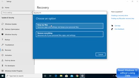 How to Reset Windows 10 Without losing data