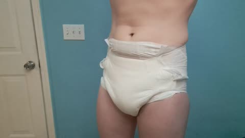 Betterdry incontinence briefs, how they look and fit (Blue tapes removed)