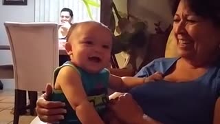 Grandma saying "No" sends baby into giggle fit