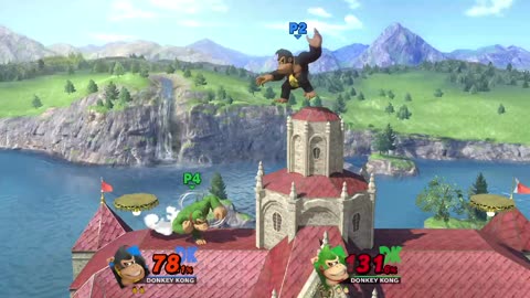 Donkey Kong vs Donkey Kong on Princess Peach's Castle (Super Smash Bros Ultimate)