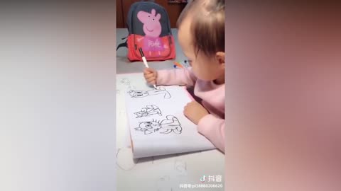 Baby with amazing drawing skills