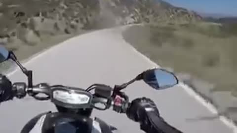 Accident motorcycle crashes head on with truck