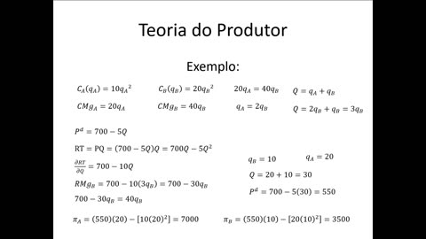 Microeconomia 103 Teoria do Produtor Alocação de produção entre diferentes unidades produtivas