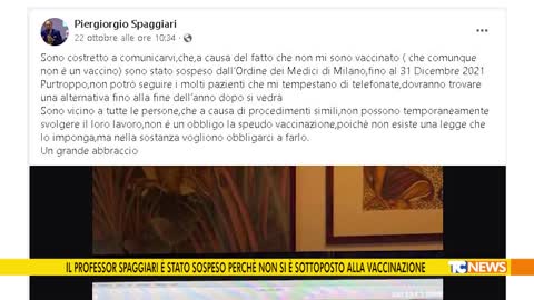 Il professor Spaggiari è stato sospeso perchè non si è sottoposto alla vaccinazione