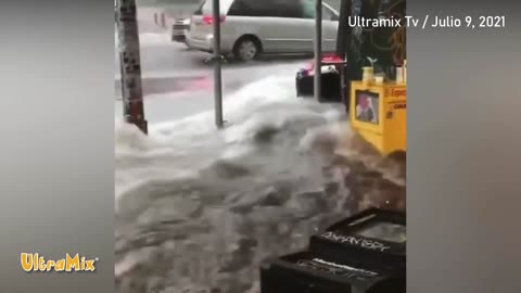 New York is sinking! A terrible flood after the passage of Hurricane Elsa to the United States
