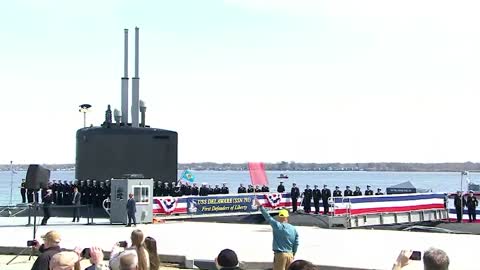 Biden At Commissioning Commemoration Ceremony of the USS Delaware