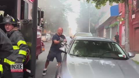 Firefighter Breaks Car Window to Access Blocked Fire Hydrant By Inside