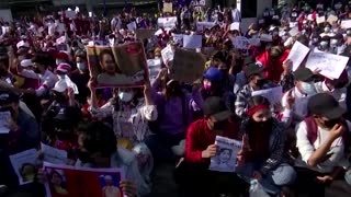 Myanmar youth protest after woman critically shot