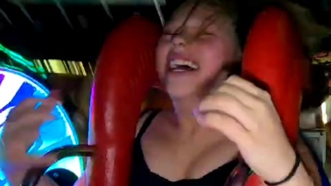 Beautiful girl first time in slingshot ride 🥰🥰