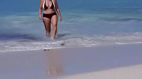 Bikini on beach.