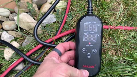 One More Test on the GRILLME 1500 Watt Fully Submersible Portable Electric Immersion Water Heater with Intelligent Temperature Controller at Full Bore, Starting at 72 Degree Fahrenheit Tub Water and 60 Degree Ambient Air Temperature on 10/12/202 17:19