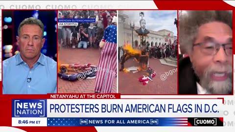 Anti-Israel protesters burning US flag are 'taking a moral stand': Cornel West | Cuomo|News Empire ✅