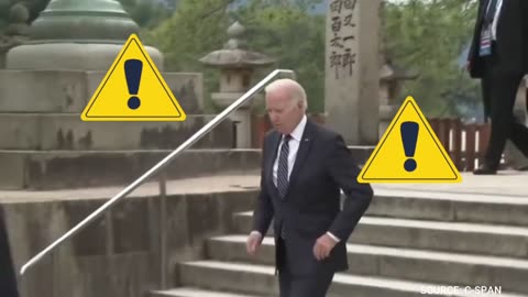 WATCH: Biden Awkwardly Slips Down Concrete Steps, Nearly Faceplants at G7