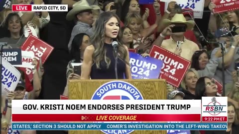 South Dakota Gov. Kristi Noem Endorses Trump for President in 2024