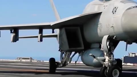 F-18 Super Hornet landing on the USS Ford Flight Op’s