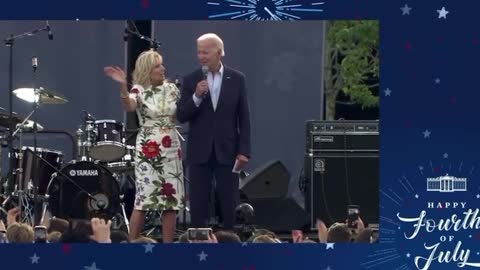 Jill Biden Reminds Joe to Say "God Bless America" at 4th of July Speech