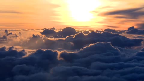 sea of clouds and sunrise