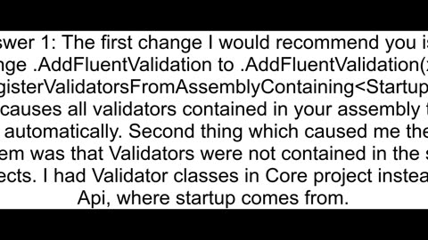 Fluent Validation not validating on request