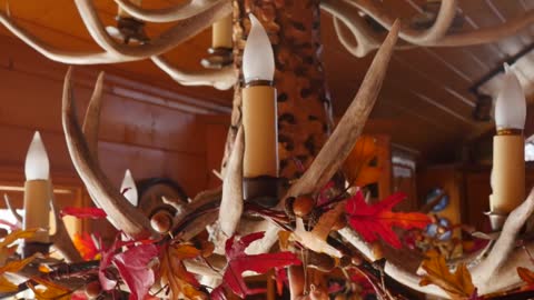 Beautiful hand carved antler chandelier