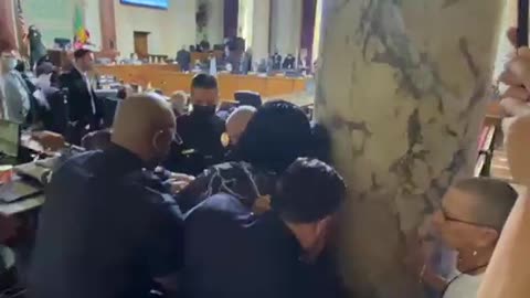 Police Arrest Protestors At LA City Council Meeting